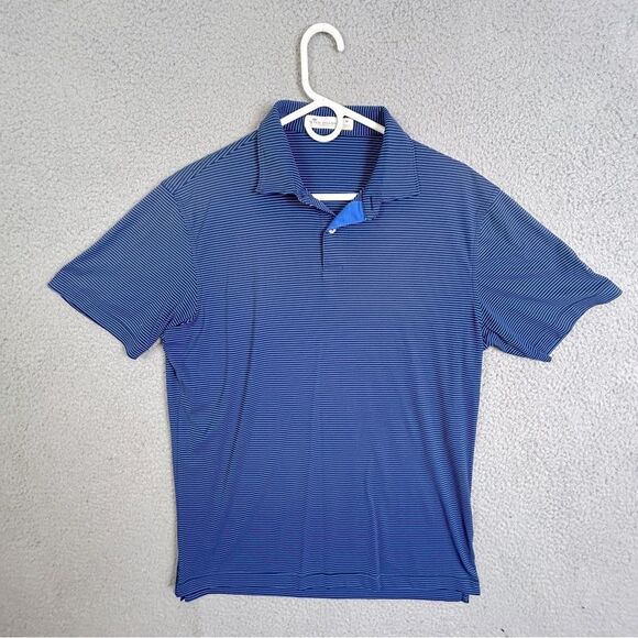 Peter Millar Men's Blue Striped Polo Shirt size M - Picture 10 of 10